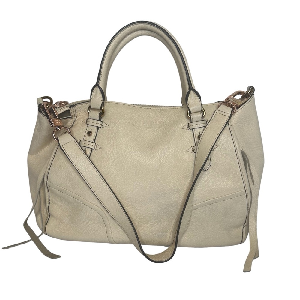 Aimee Kestenberg Cream Leather Tote Bag Purse